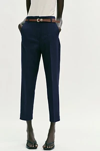 HIGH-WAISTED BELTED PANTS