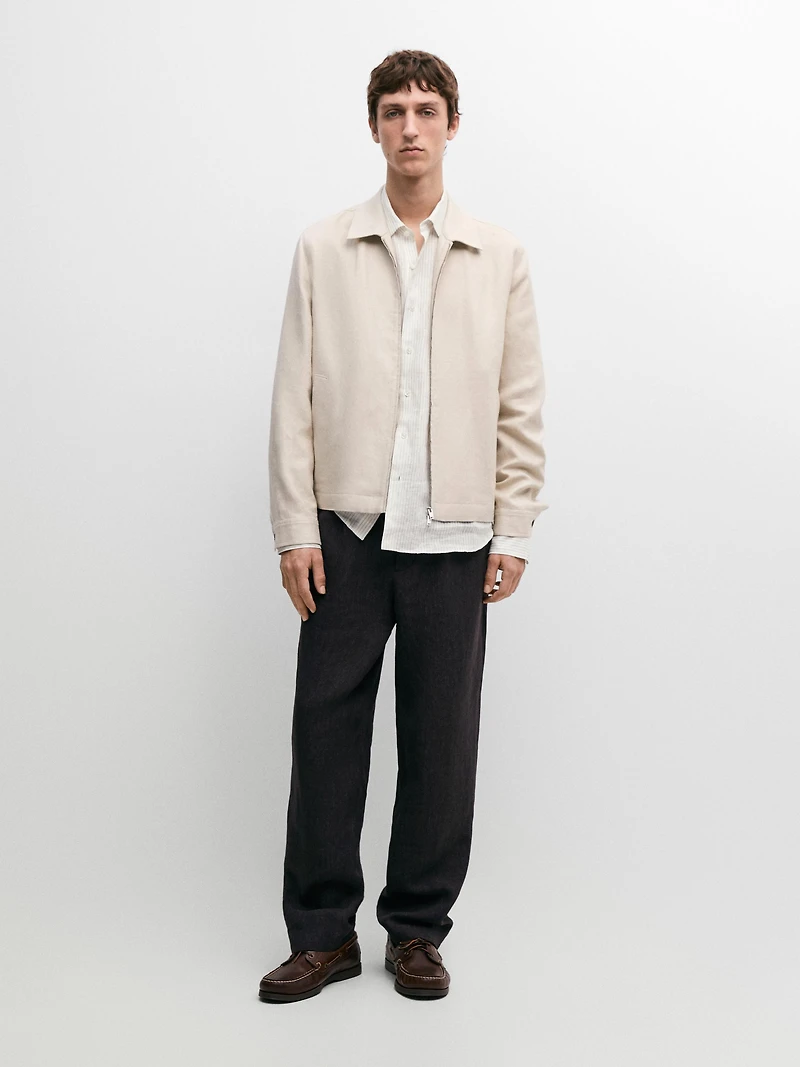 Veste bomber total look 100 % lin