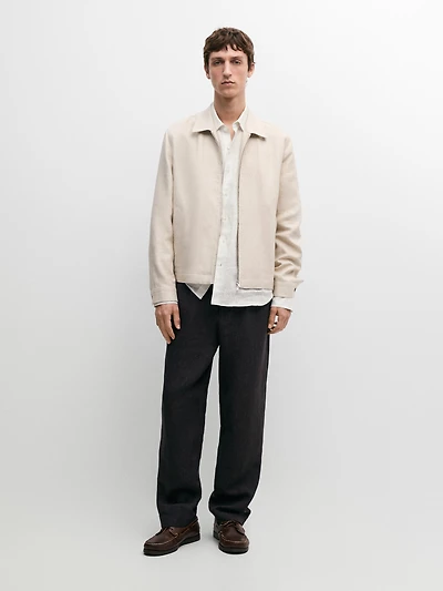 Veste bomber total look 100 % lin