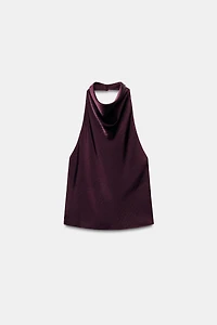 SATIN EFFECT HALTER TOP