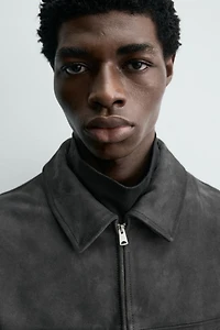 REGULAR FIT SUEDE LEATHER JACKET