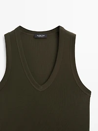 100% cotton strappy V-neck T-shirt