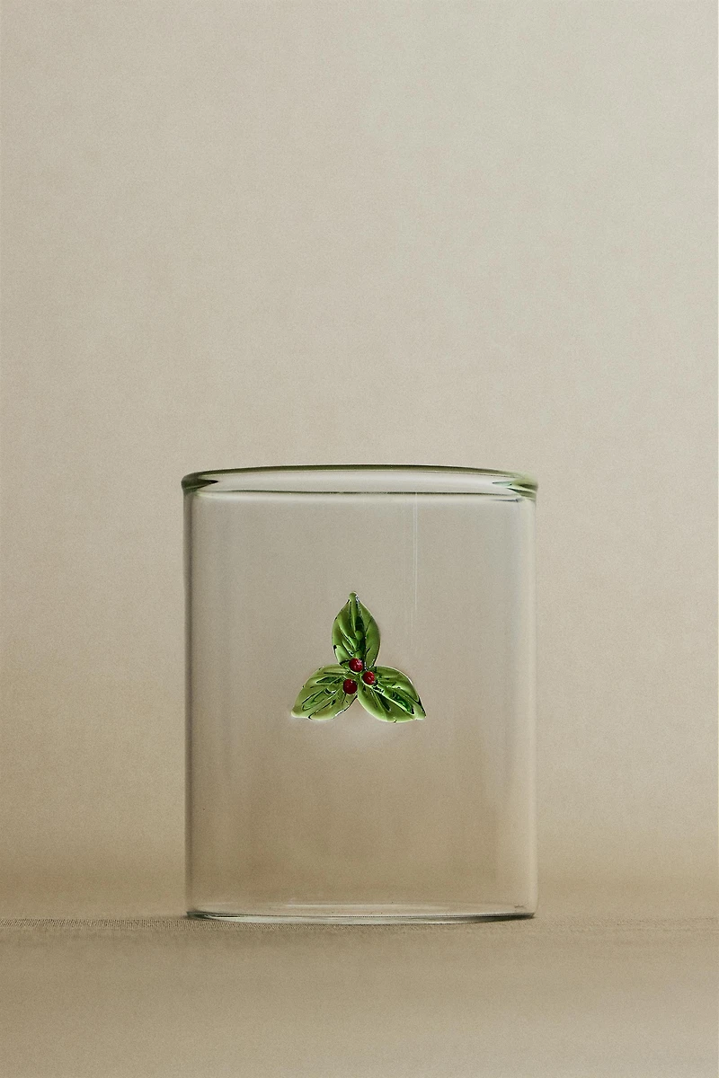 BOROSILICATE GLASS CHRISTMAS FIGURE TUMBLER