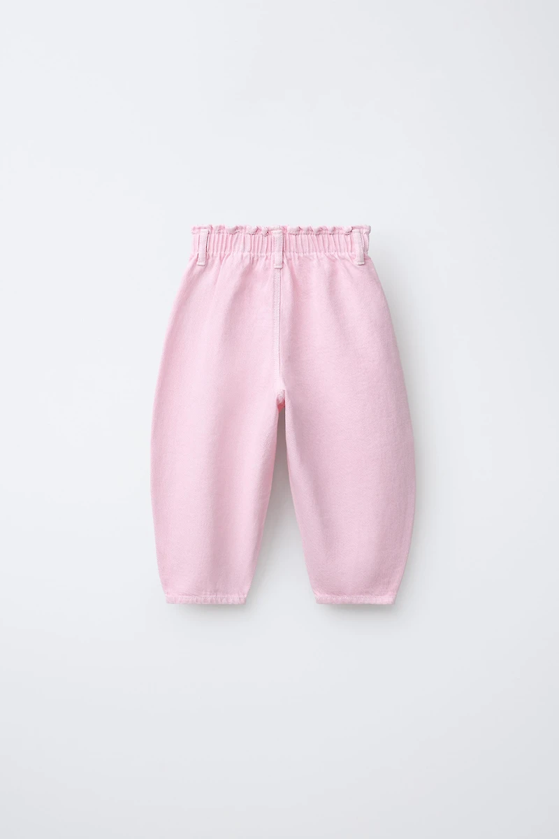 TWILL BAGGY PANTS WITH HEART POCKETS