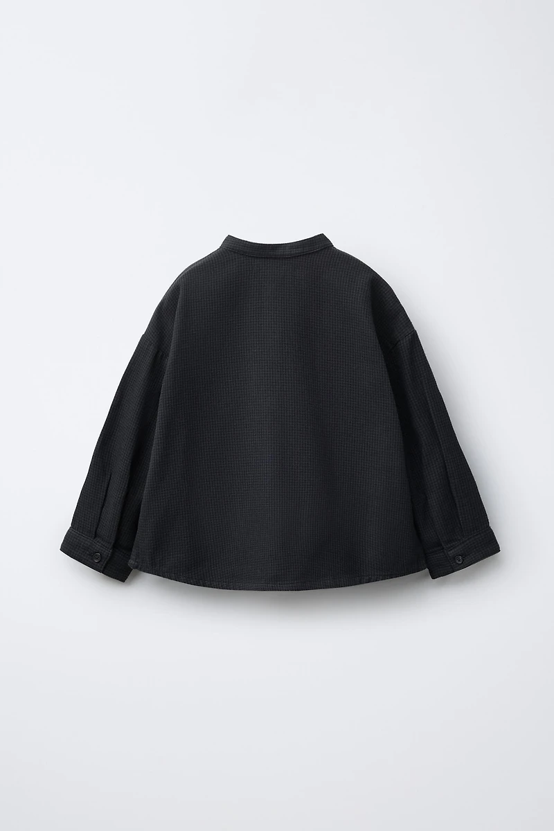 EMBROIDERED POCKET PLAID SHIRT