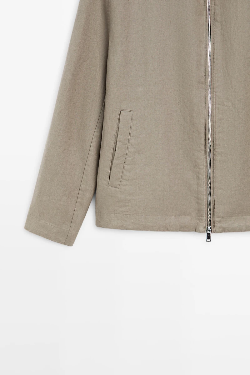 Linen bomber jacket