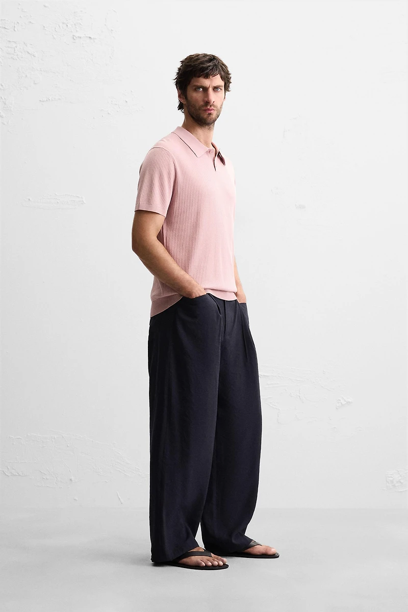 RIB KNIT POLO SHIRT