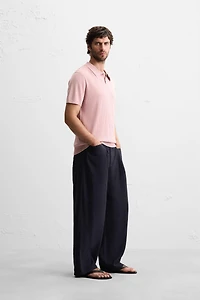 RIB KNIT POLO SHIRT