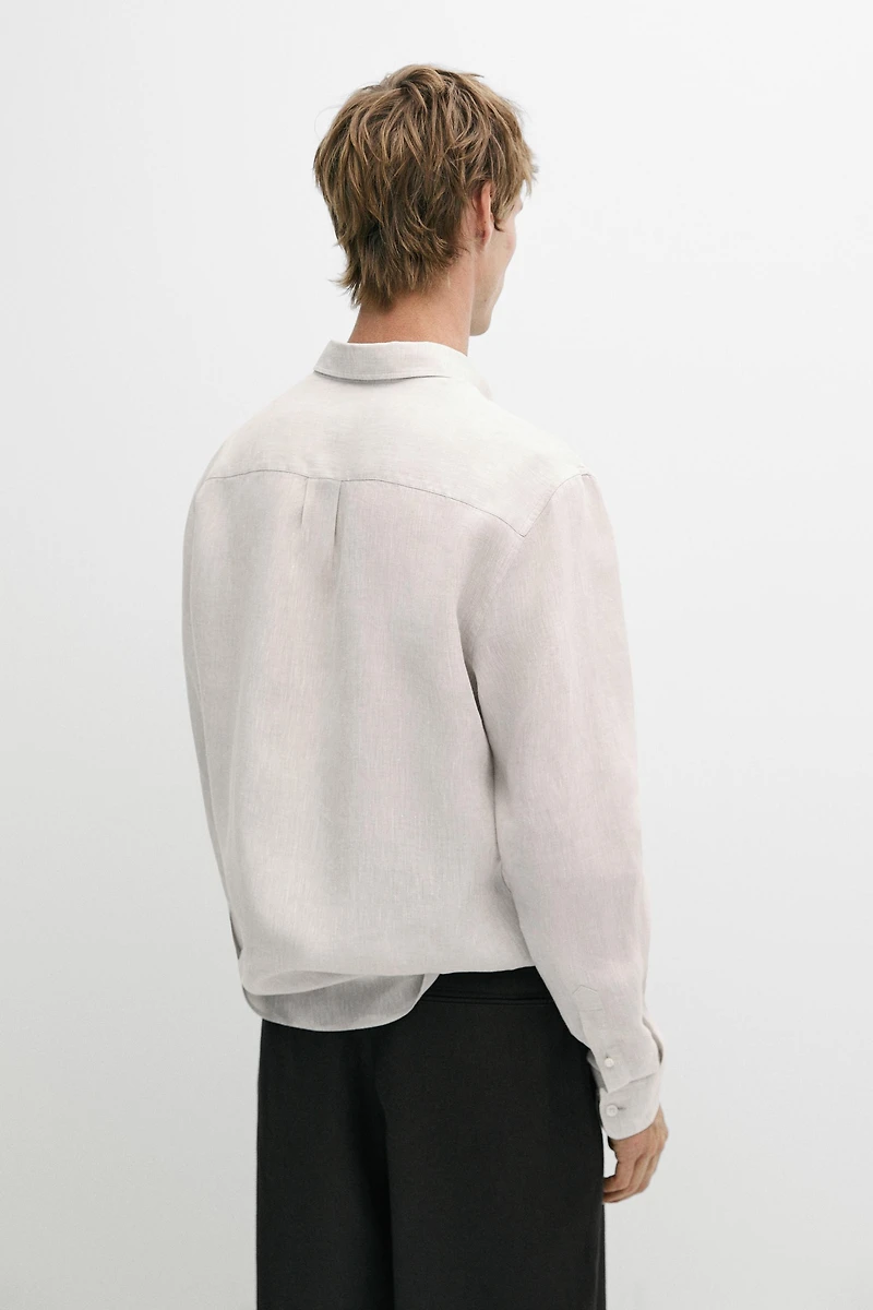 Regular fit 100% linen shirt