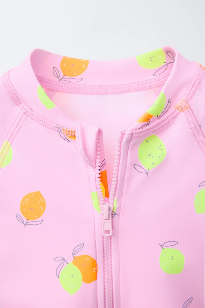 2-6 ANS/ MAILLOT DE BAIN À IMPRIMÉ CITRONS