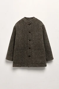 AGES 6-10 / MANDARIN COLLAR WOOL BLEND COAT LIMITED EDITION