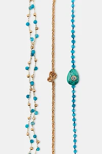 3-PACK BEADED ANKLE BRACELETS