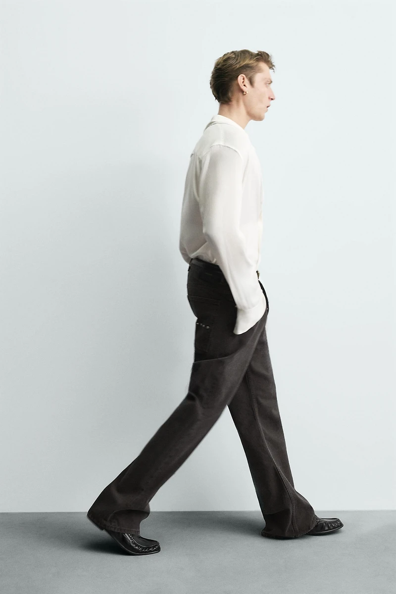 WAXED FLARE FIT JEANS