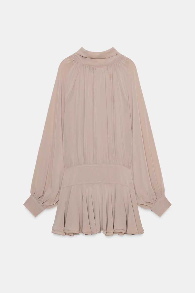 FLOWY TIED SHORT DRESS