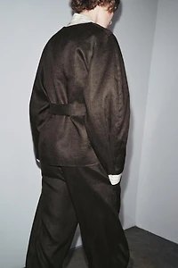 ZW COLLECTION LINEN BELTED KIMONO