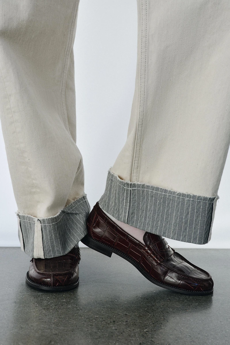 EMBOSSED LEATHER LOAFERS