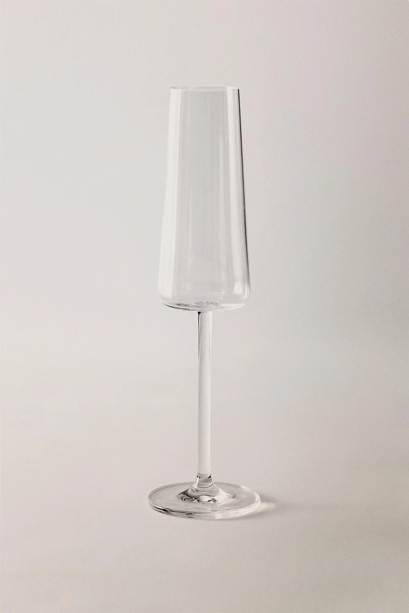 CONICAL CRYSTALLINE FLUTE GLASS