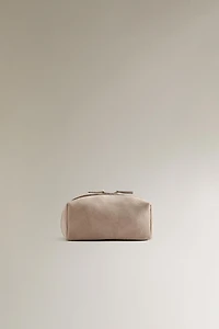TROUSSE DE TOILETTE CROÛTE DE CUIR FORMAT MOYEN