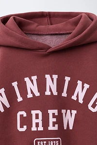 HOODED SWEATSHIRT WITH TEXT