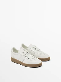 Crackled leather trainers