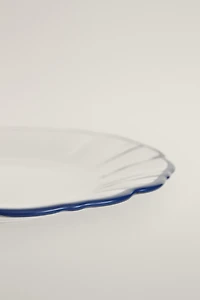 GLASS SIDE PLATE WITH RIM