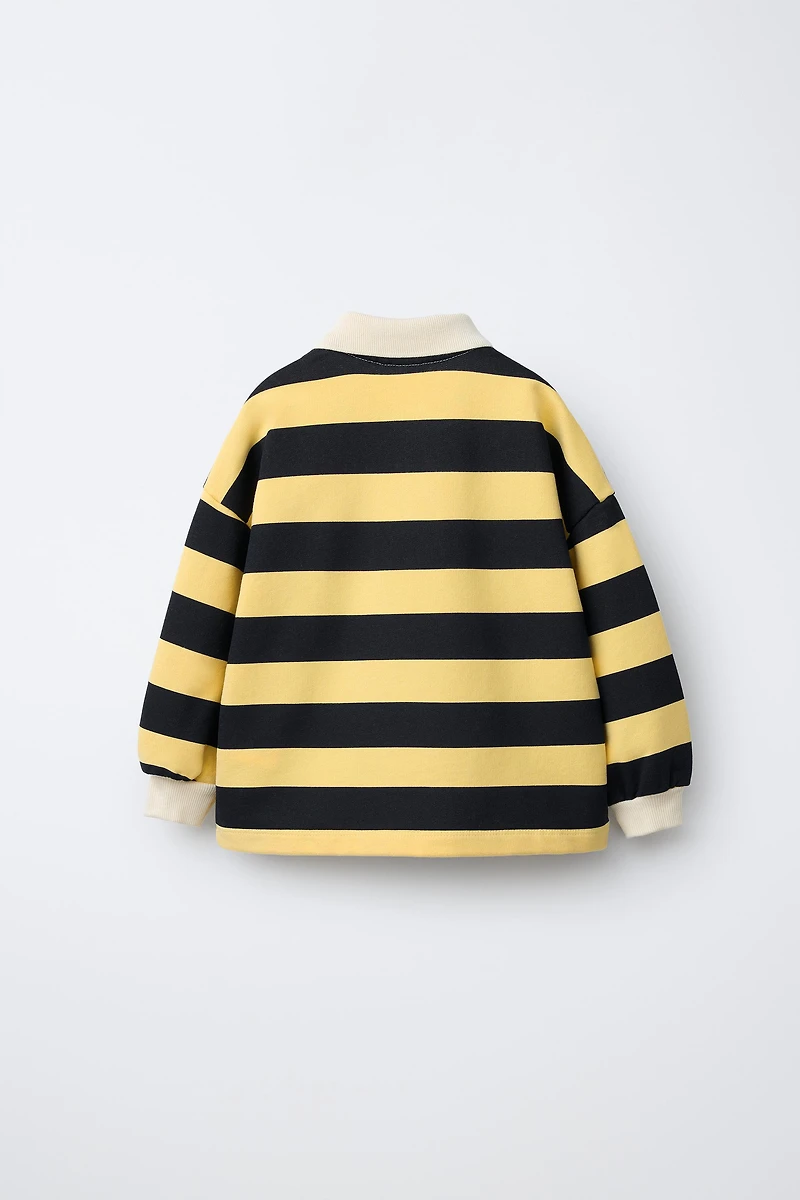 STRIPED POLO SWEATSHIRT
