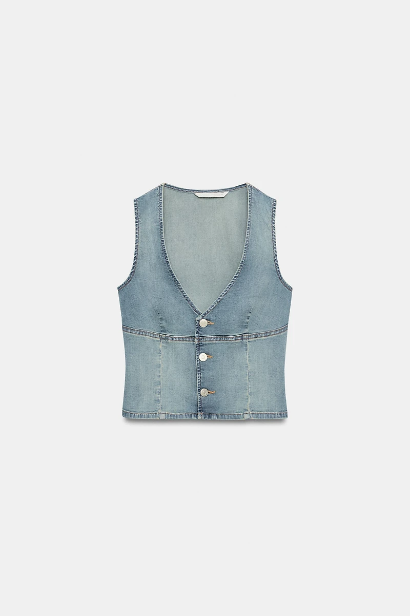 TRF DENIM VEST TOP