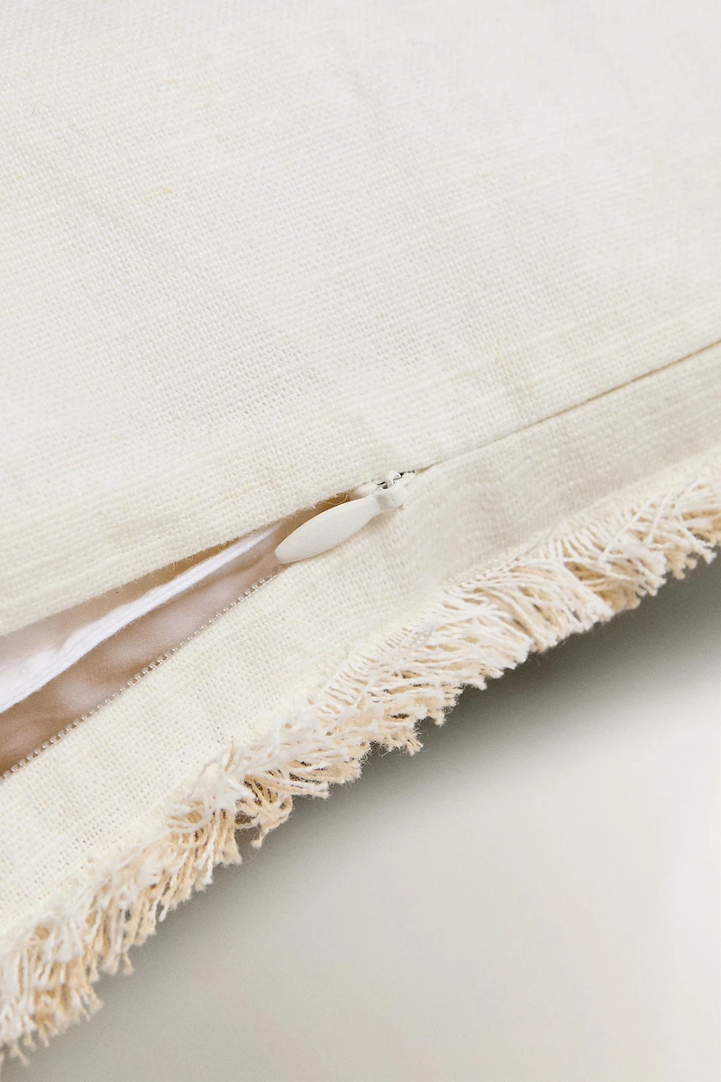 FRINGED THROW PILLOW COVER