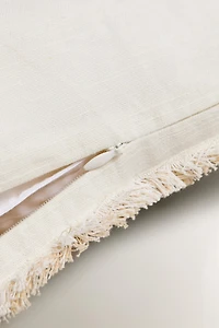 FRINGED THROW PILLOW COVER