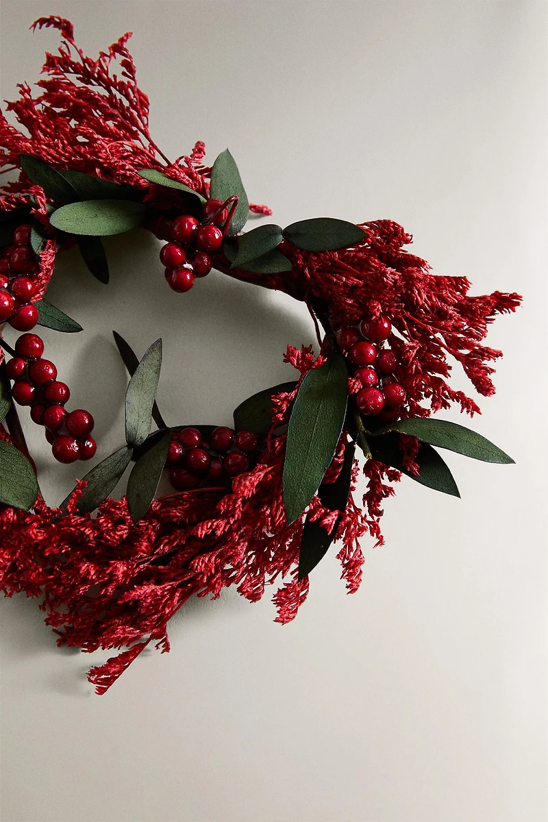 LOT DE 4 RONDS DE SERVIETTE CŒUR FEUILLES NOËL