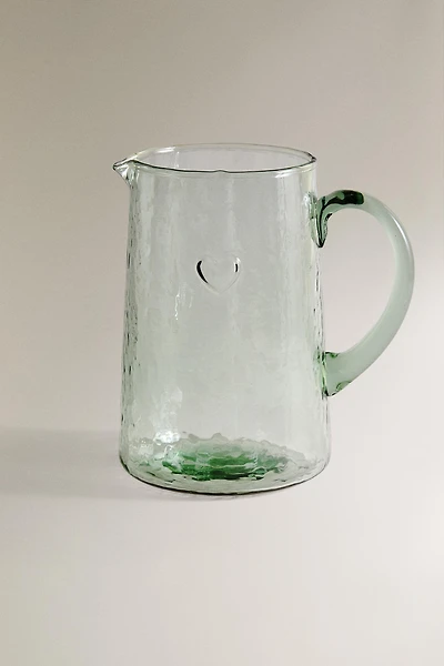 CHRISTMAS HEART GLASS PITCHER