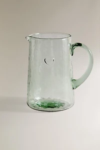 CHRISTMAS HEART GLASS PITCHER
