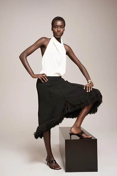 ASYMMETRIC FRINGED SKIRT - THE ITEM