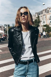 FAUX LEATHER BIKER JACKET