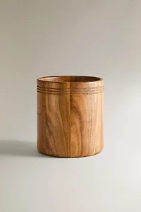 WOODEN UTENSIL JAR