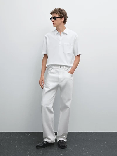 Polo texturé piqué 100 % coton