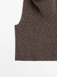 Top à encolure américaine en maille de laine et soie - LIMITED