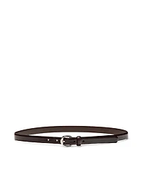 Leather belt with arched buckle