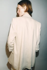 OPEN BLAZER WITH ROLLED-UP SLEEVES