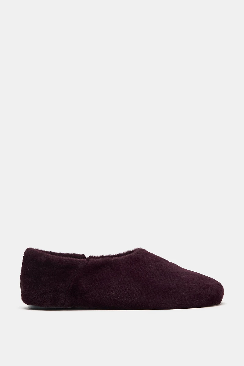 FAUX FUR BALLET FLATS
