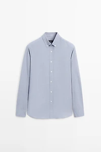 Regular-fit melange cotton shirt