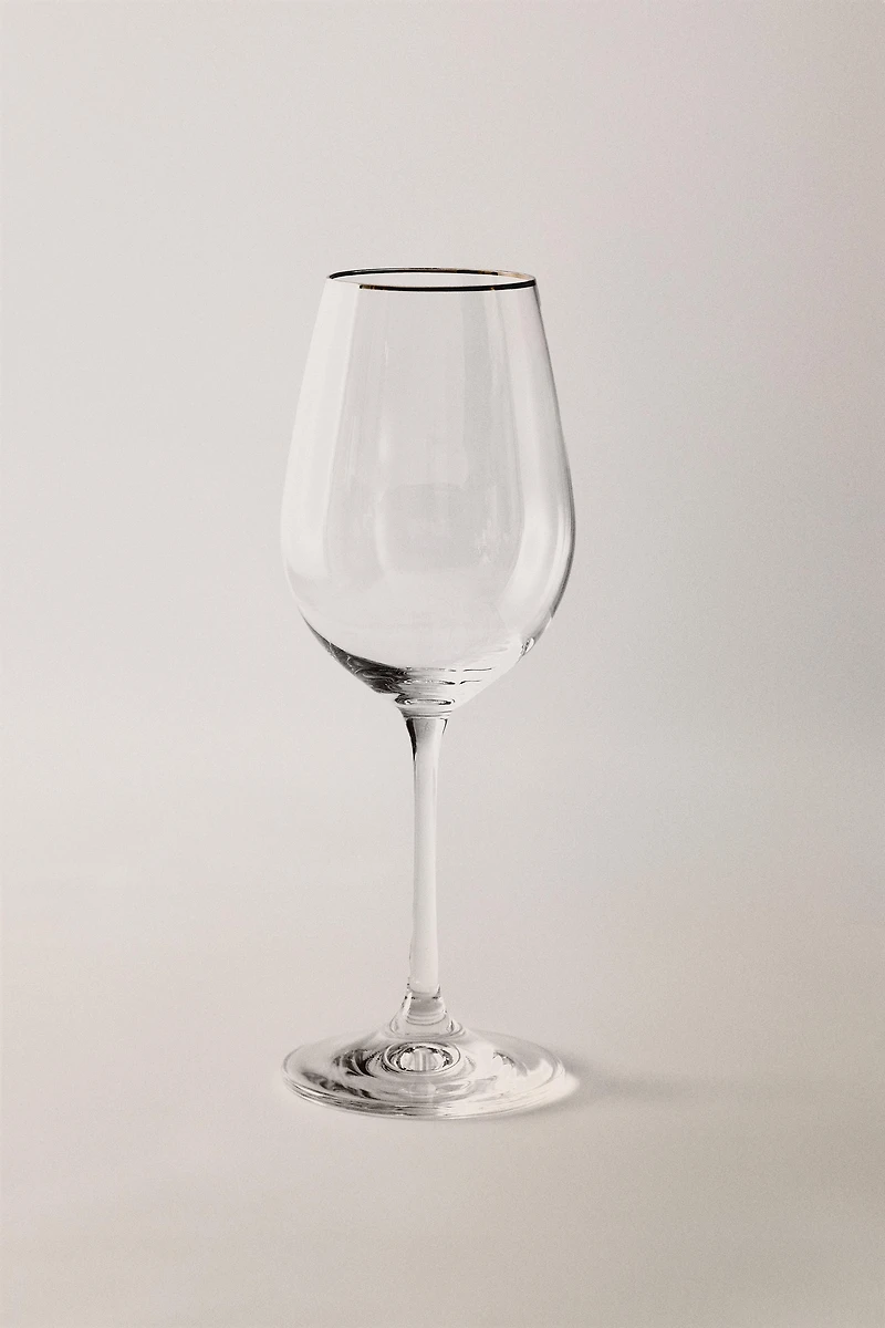 VERRE CRISTALLIN BORD ARGENTÉ