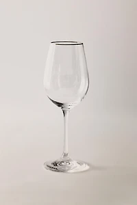 VERRE CRISTALLIN BORD ARGENTÉ