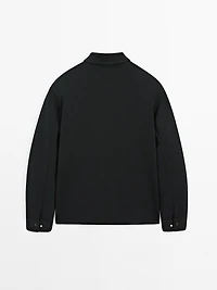 Cotton blend twill jacket with pockets