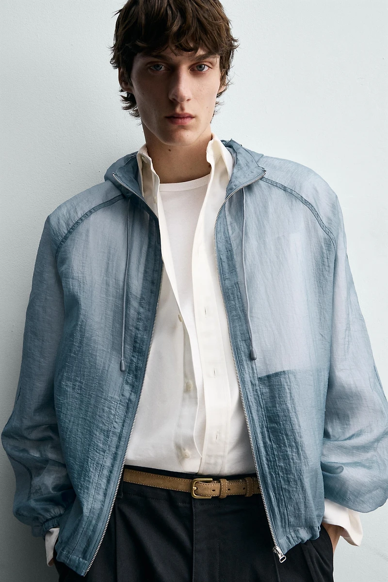 CROPPED FIT LIGHTWEIGHT TECHNICAL JACKET