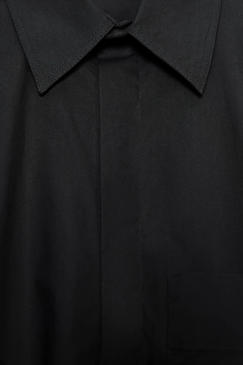 POPLIN CROP SHIRT