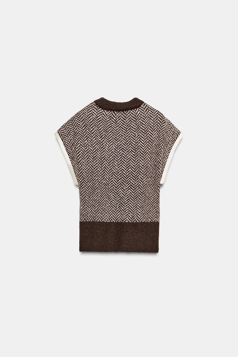 HERRINGBONE KNIT TANK TOP
