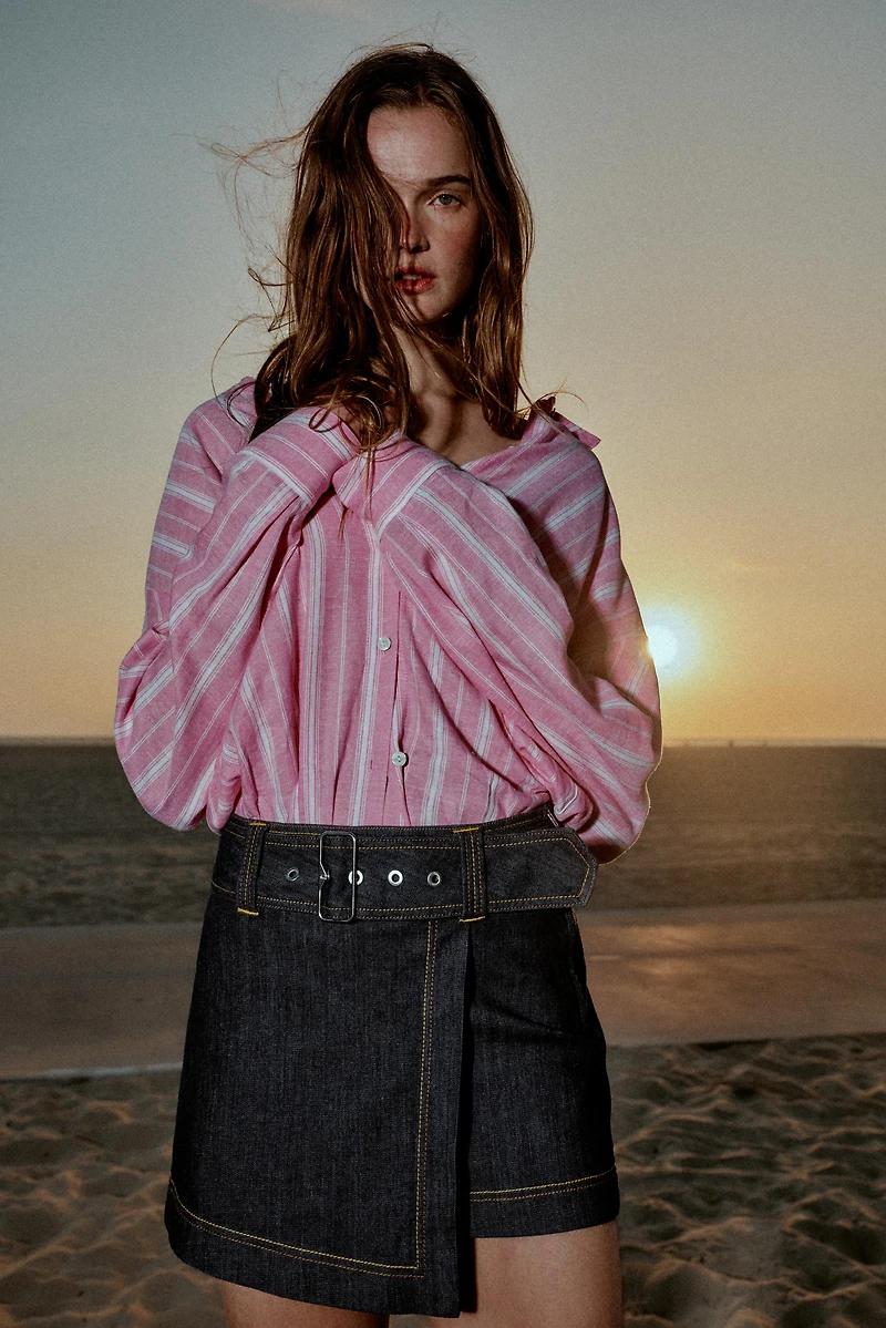 Z1975 BELTED WRAP SKORT