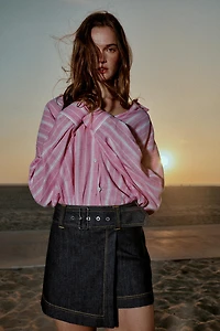 Z1975 BELTED WRAP SKORT