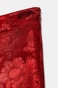 FLORAL JACQUARD MIDI SKIRT
